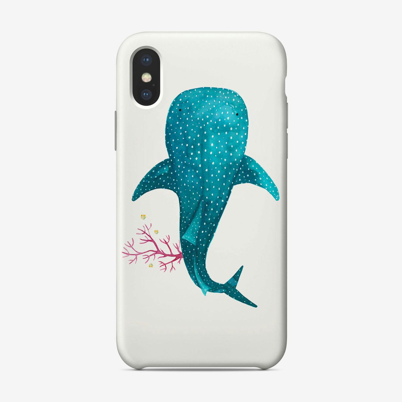 Whale Shark With Corals Phone Case by The Cosmic Whale Fy